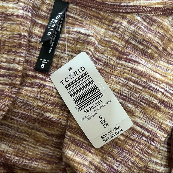 Torrid Sleep Camel Space-Dye Hacci Scoop Neck Lounge Tank - 5X - Picture 7 of 9